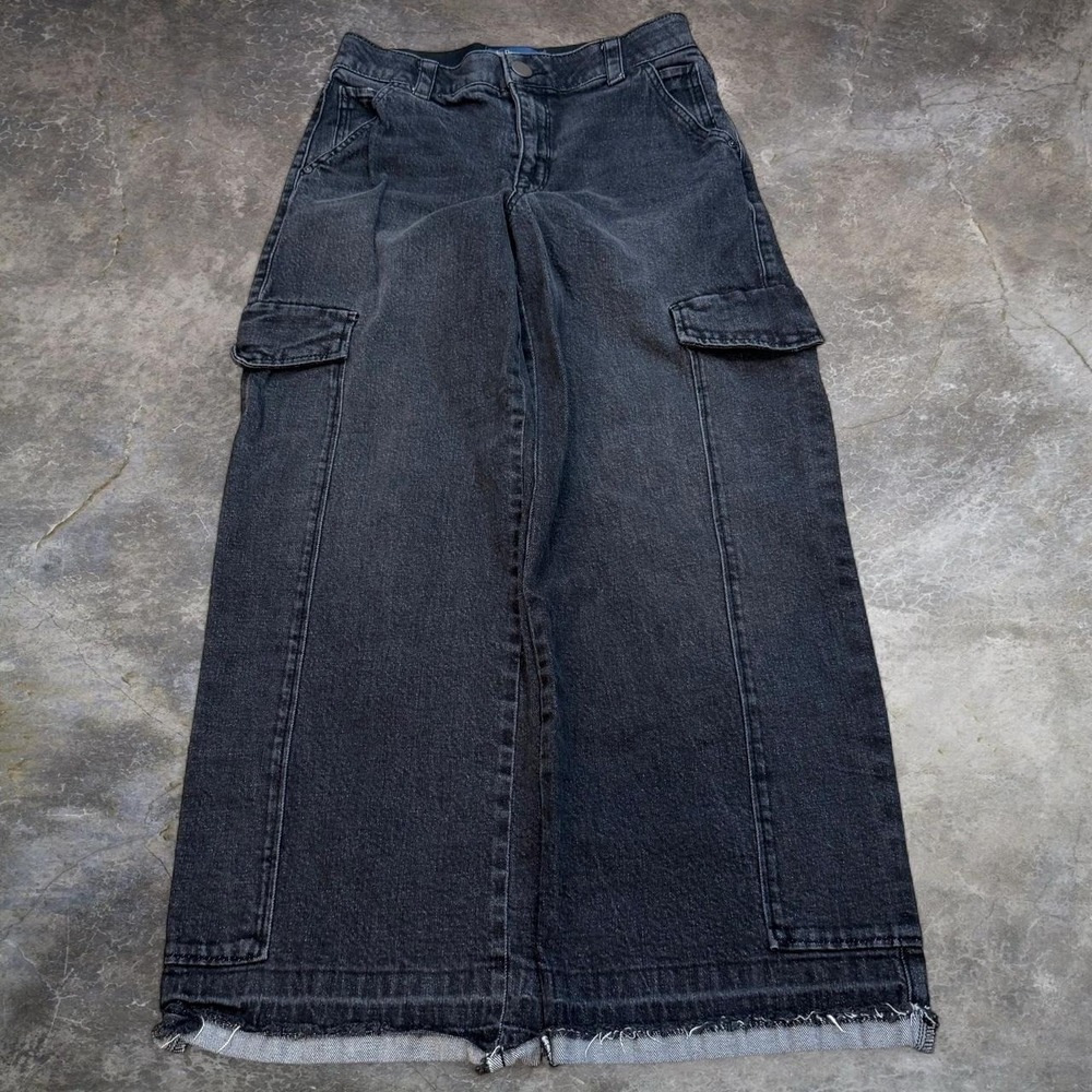 Democracy (AB)Solution Baggy Wide Leg Black Jeans Womens 6P Goth Rave Big Pocket